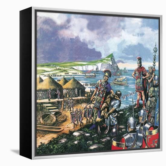 Julius Caesar Arrives in Britain-Ron Embleton-Framed Premier Image Canvas