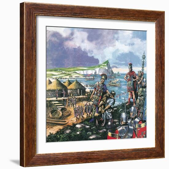 Julius Caesar Arrives in Britain-Ron Embleton-Framed Giclee Print