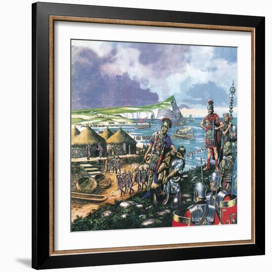 Julius Caesar Arrives in Britain-Ron Embleton-Framed Giclee Print