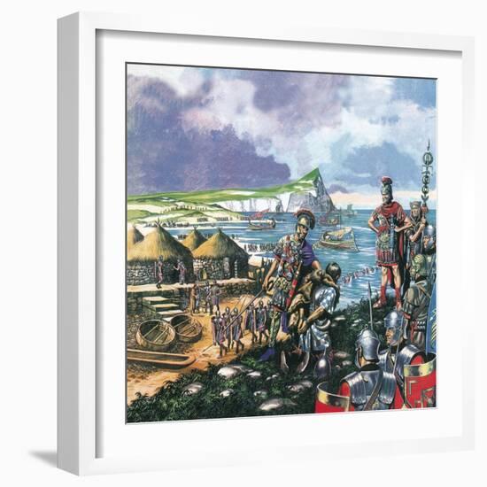 Julius Caesar Arrives in Britain-Ron Embleton-Framed Giclee Print