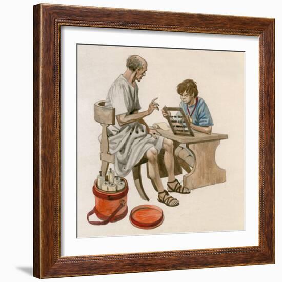 Julius Caesar as a Boy, Learning to Count Using an Abacus-Peter Jackson-Framed Giclee Print