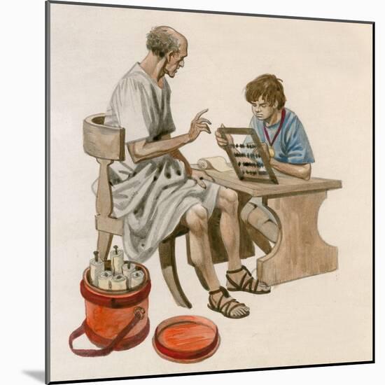 Julius Caesar as a Boy, Learning to Count Using an Abacus-Peter Jackson-Mounted Giclee Print