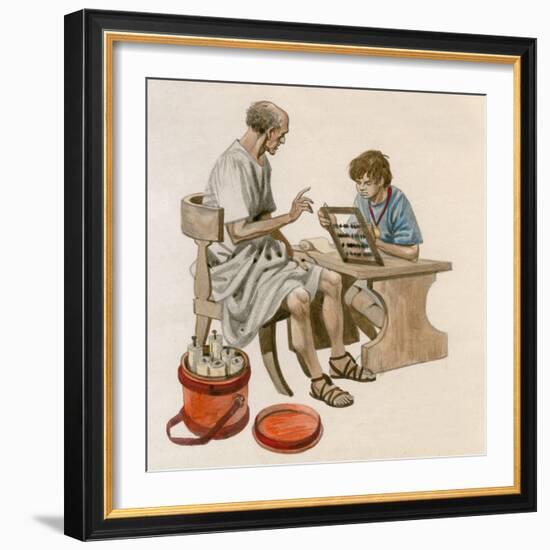 Julius Caesar as a Boy, Learning to Count Using an Abacus-Peter Jackson-Framed Giclee Print