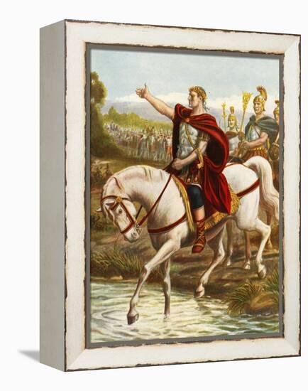 Julius Caesar Crossing the Rubicon-Tancredi Scarpelli-Framed Premier Image Canvas
