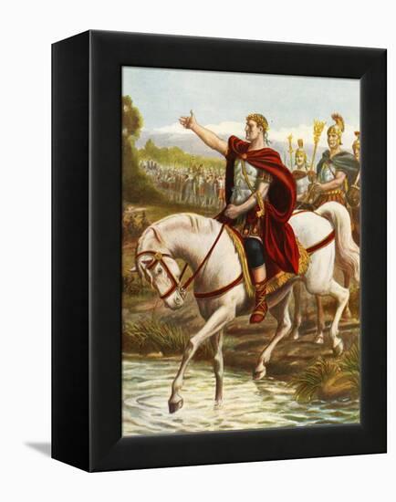 Julius Caesar Crossing the Rubicon-Tancredi Scarpelli-Framed Premier Image Canvas