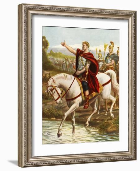 Julius Caesar Crossing the Rubicon-Tancredi Scarpelli-Framed Premium Giclee Print