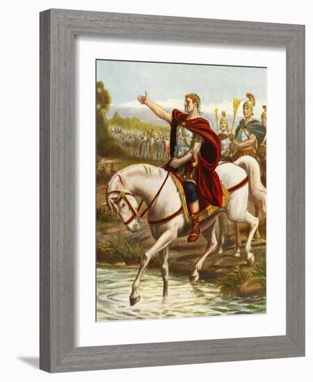 Julius Caesar Crossing the Rubicon-Tancredi Scarpelli-Framed Giclee Print