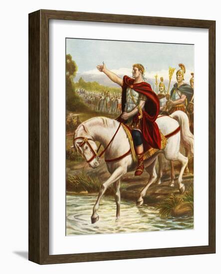 Julius Caesar Crossing the Rubicon-Tancredi Scarpelli-Framed Giclee Print