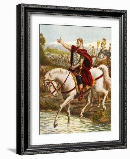 Julius Caesar Crossing the Rubicon-Tancredi Scarpelli-Framed Giclee Print