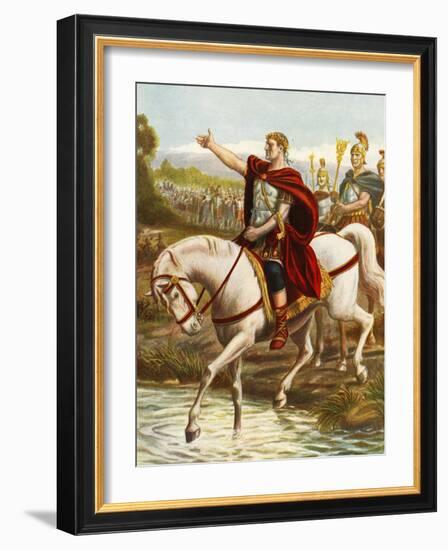 Julius Caesar Crossing the Rubicon-Tancredi Scarpelli-Framed Giclee Print