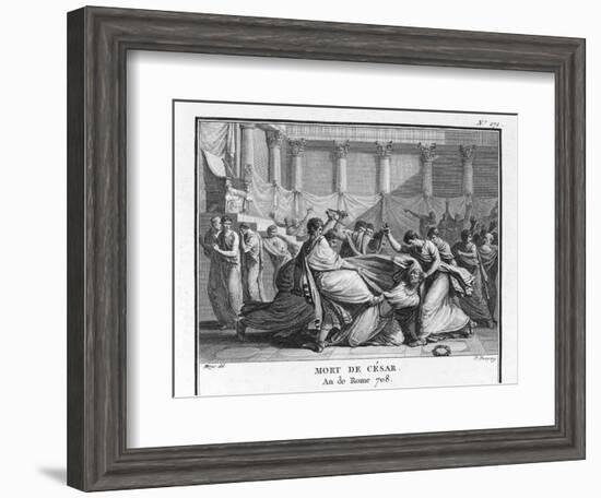 Julius Caesar is Assassinated in the Senate by Brutus and His Companions-Augustyn Mirys-Framed Photographic Print
