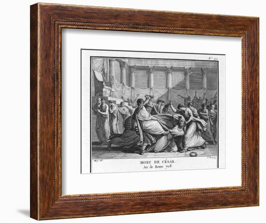 Julius Caesar is Assassinated in the Senate by Brutus and His Companions-Augustyn Mirys-Framed Photographic Print