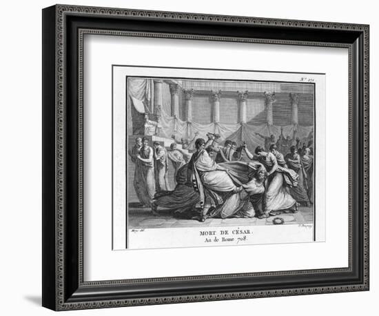 Julius Caesar is Assassinated in the Senate by Brutus and His Companions-Augustyn Mirys-Framed Photographic Print