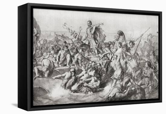 Julius Caesar's First Invasion of Britain in 55 BC-null-Framed Premier Image Canvas