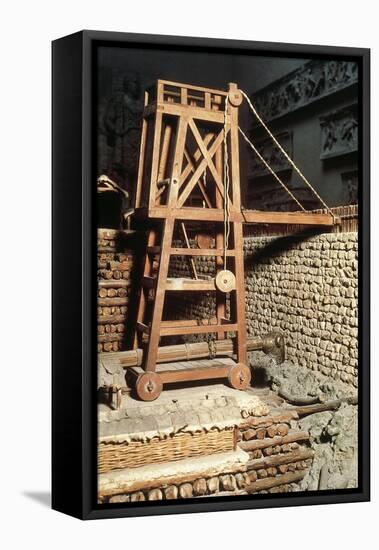 Julius Caesar's Siege Tower Against Bituriges at Avaricum-null-Framed Premier Image Canvas