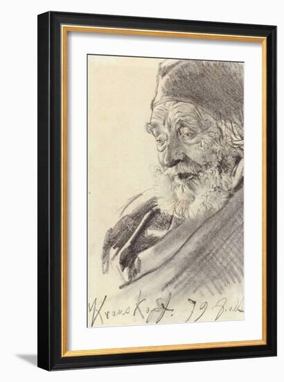 Julius Krauskopf (1787-1869), C.1866 (Pencil on Paper)-Adolph Friedrich Erdmann von Menzel-Framed Giclee Print