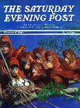 "Orangutans & Bird Nest," Saturday Evening Post Cover, February 17, 1940-Julius Moessel-Giclee Print