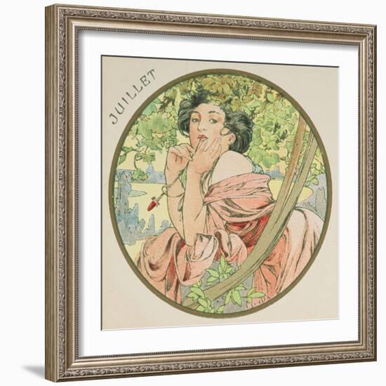 July, 1899 (Detail)-Alphonse Mucha-Framed Giclee Print