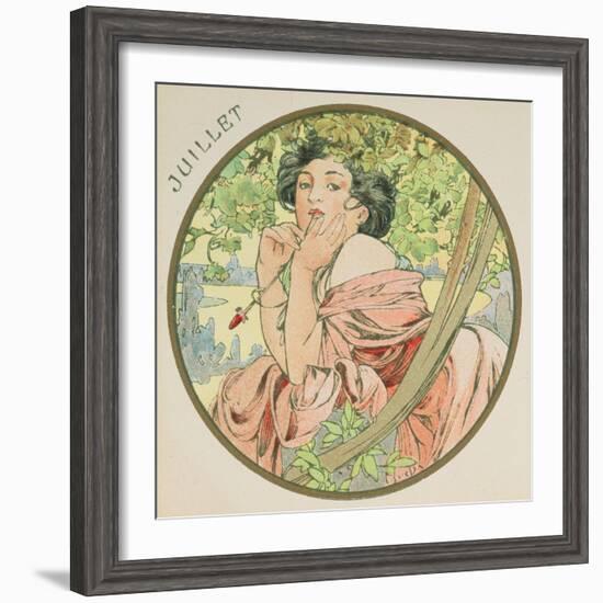 July, 1899 (Detail)-Alphonse Mucha-Framed Giclee Print