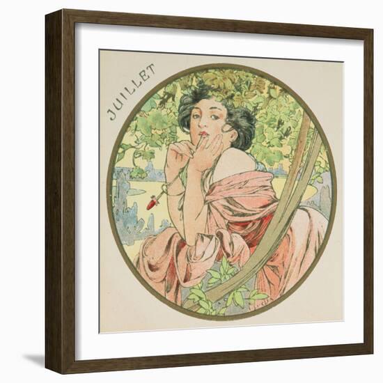 July, 1899 (Detail)-Alphonse Mucha-Framed Giclee Print