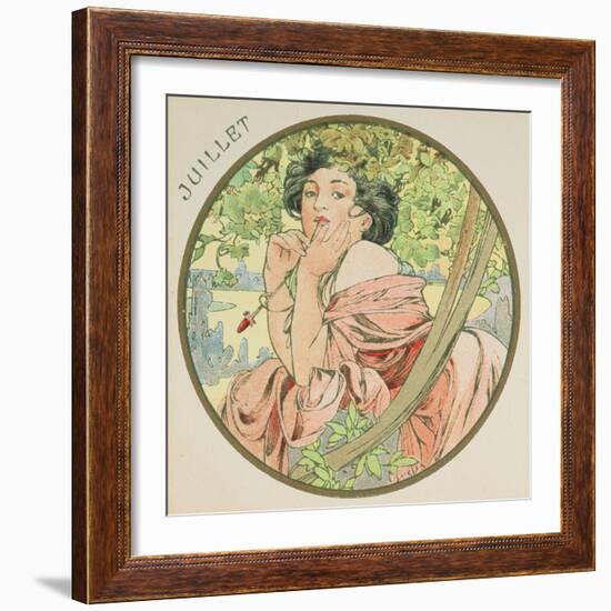 July, 1899 (Detail)-Alphonse Mucha-Framed Giclee Print
