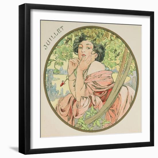 July, 1899 (Detail)-Alphonse Mucha-Framed Giclee Print