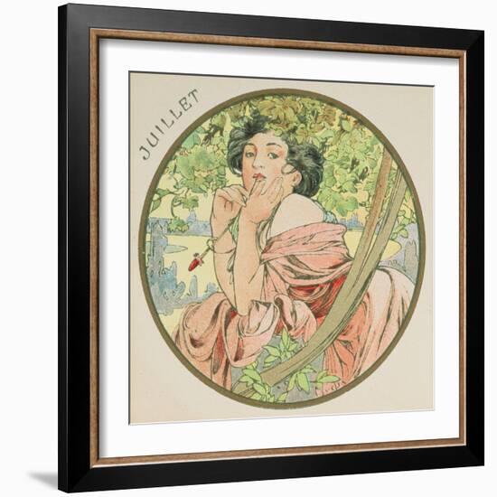 July, 1899 (Detail)-Alphonse Mucha-Framed Giclee Print