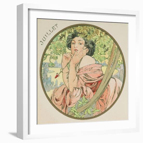 July, 1899 (Detail)-Alphonse Mucha-Framed Giclee Print