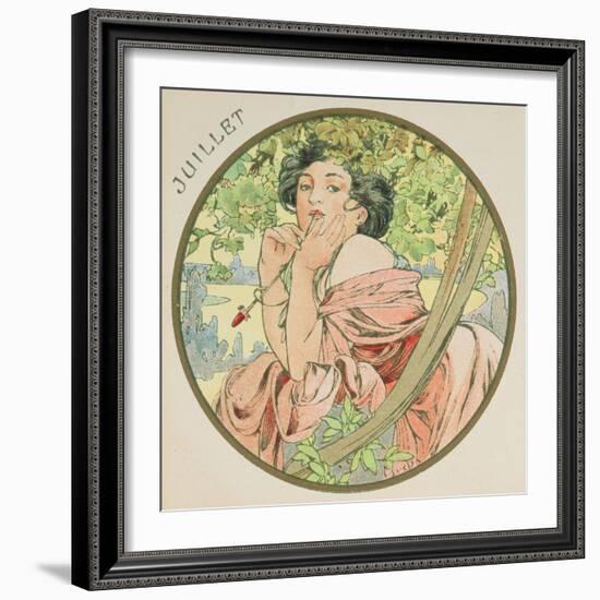 July, 1899 (Detail)-Alphonse Mucha-Framed Giclee Print