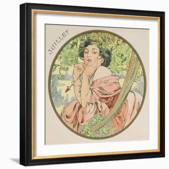 July, 1899 (Detail)-Alphonse Mucha-Framed Giclee Print