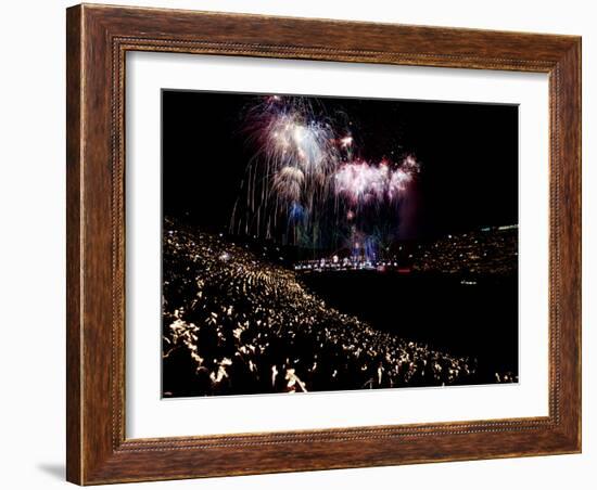 July 4, 1959: Fireworks Display at the Los Angeles Coliseum, California-Ralph Crane-Framed Photographic Print