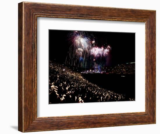 July 4, 1959: Fireworks Display at the Los Angeles Coliseum, California-Ralph Crane-Framed Photographic Print