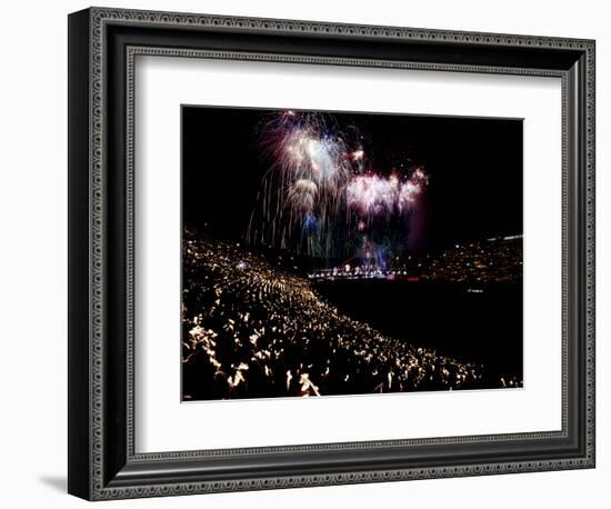 July 4, 1959: Fireworks Display at the Los Angeles Coliseum, California-Ralph Crane-Framed Photographic Print