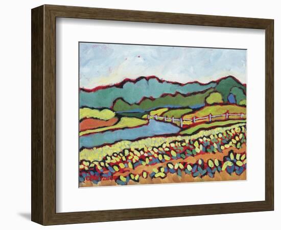 July by the Farm, 2019 (Oil on Canvas)-Catherine J Martzloff-Framed Giclee Print