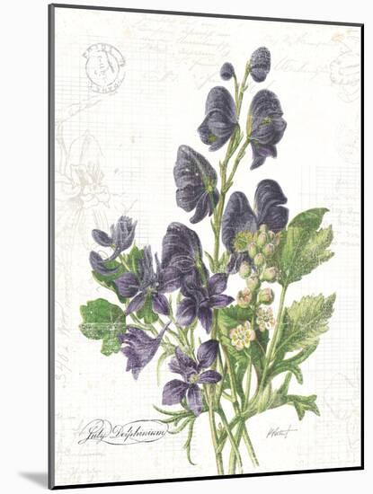 July Delphinium on White-Katie Pertiet-Mounted Art Print