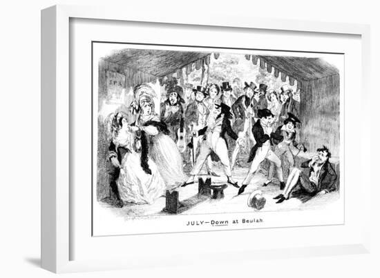 July - Down at Beulah, C1840S-George Cruikshank-Framed Giclee Print