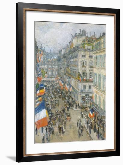 July Fourteenth, Rue Daunou, 1910-Frederick Childe Hassam-Framed Premium Giclee Print