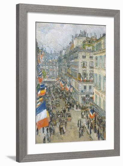 July Fourteenth, Rue Daunou, 1910-Frederick Childe Hassam-Framed Premium Giclee Print