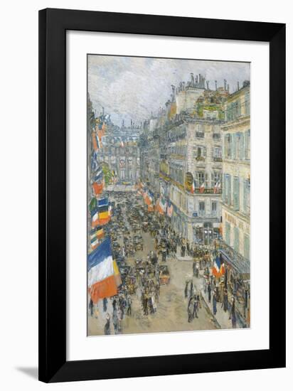 July Fourteenth, Rue Daunou, 1910-Frederick Childe Hassam-Framed Premium Giclee Print