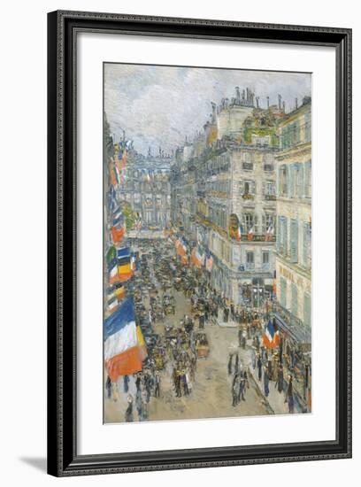 July Fourteenth, Rue Daunou, 1910-Frederick Childe Hassam-Framed Premium Giclee Print