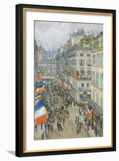 July Fourteenth, Rue Daunou, 1910-Frederick Childe Hassam-Framed Premium Giclee Print