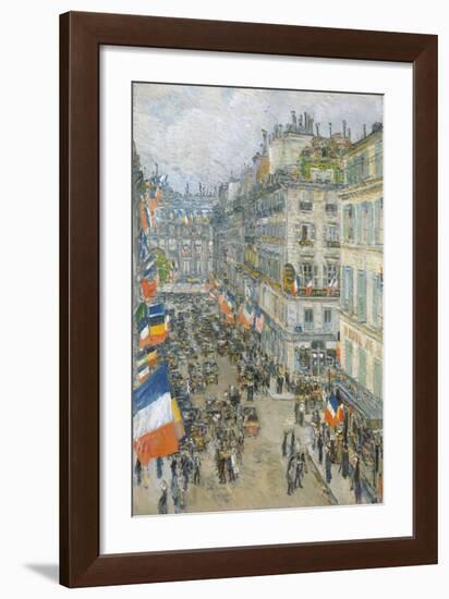 July Fourteenth, Rue Daunou, 1910-Frederick Childe Hassam-Framed Premium Giclee Print