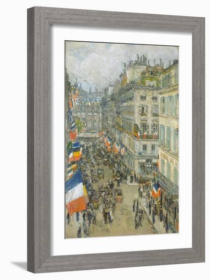 July Fourteenth, Rue Daunou, 1910-Childe Hassam-Framed Giclee Print