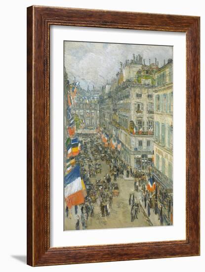 July Fourteenth, Rue Daunou, 1910-Childe Hassam-Framed Giclee Print