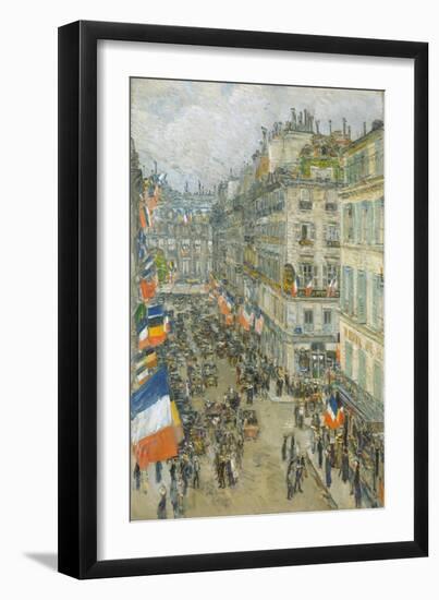 July Fourteenth, Rue Daunou, 1910-Childe Hassam-Framed Giclee Print