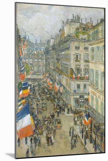 July Fourteenth, Rue Daunou, 1910-Childe Hassam-Mounted Giclee Print