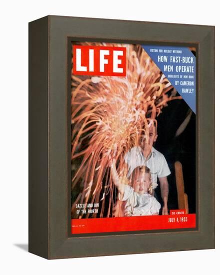 July Fourth Fireworks, July 4, 1955-Allan Grant-Framed Premier Image Canvas