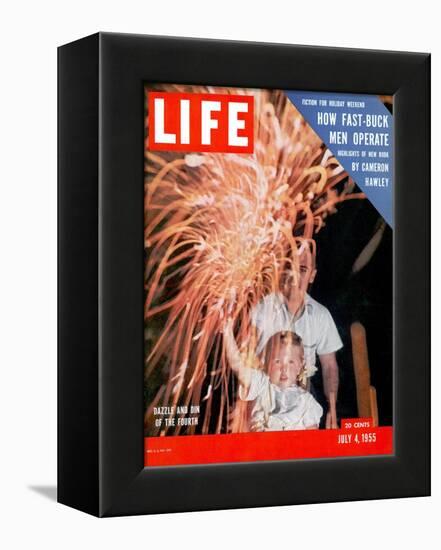 July Fourth Fireworks, July 4, 1955-Allan Grant-Framed Premier Image Canvas