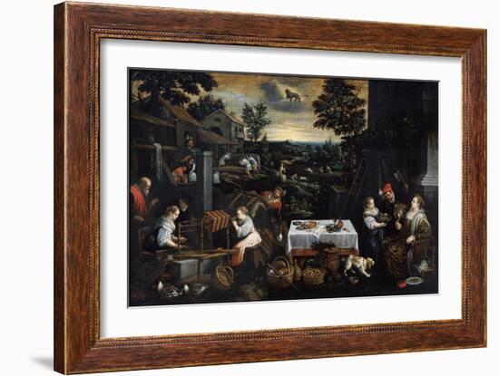 July (From the Series the Seasons), Late 16th or Early 17th Century-Leandro Bassano-Framed Giclee Print