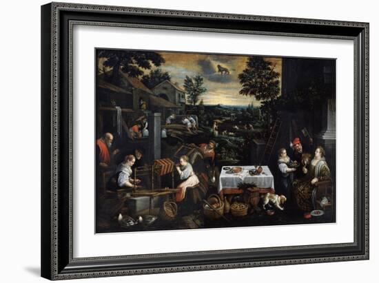 July (From the Series the Seasons), Late 16th or Early 17th Century-Leandro Bassano-Framed Giclee Print